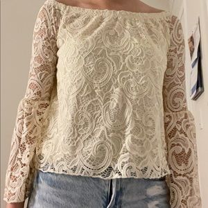 Over The Shoulder Laced Top